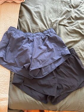 Women's Athletic Shorts - Blue and Black